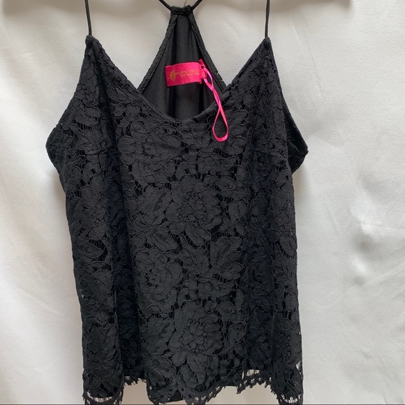 MacBeth Collection Margaret Josephs Black Lace Cami Top Size Small - Picture 3 of 4